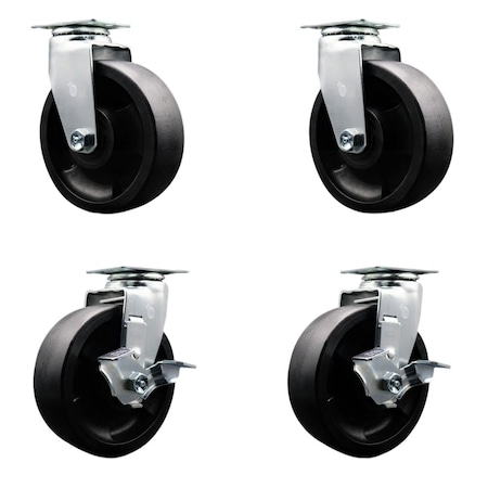 Service Caster Tool Box Caster Wheel Set 6'' Glass Filled Nylon Swivel Casters, 4PK TOOL-SCC-20S620-GFNB-2-TLB-2